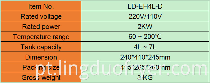 4l Electric Fryer Product Details